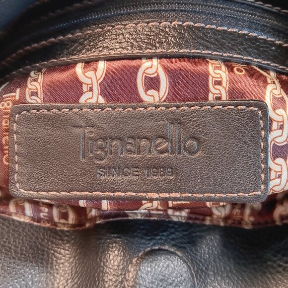 Tignanello leather multi pocket compartment double handles shoulder bag purse - Picture 14 of 15